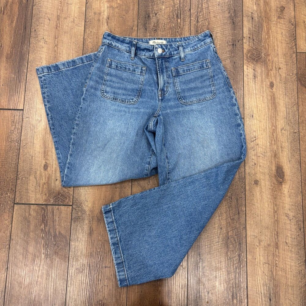 Madewell The Curvy Perfect Vintage Wide-Leg Jean Patch Pockets High-Rise Sz 28P - Picture 2 of 12